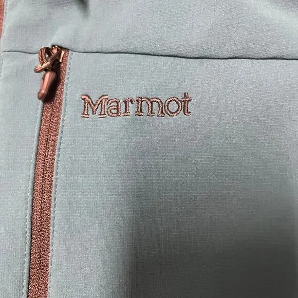 Marmot Moblis Softshell Jacket Womens S Teal Hooded Stretch Gorpcore Windbreaker - Picture 5 of 12